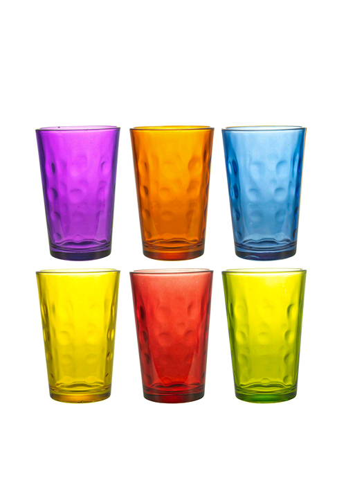 Multi Colored Drinking Glass Set 6 Pieces 240 Ml Ace Hardware Maldives 7311